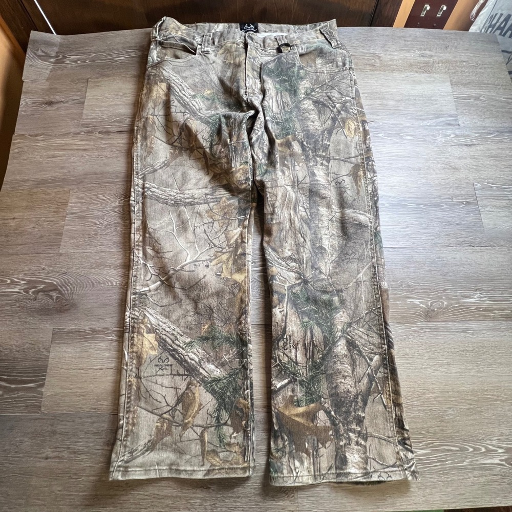Realtree Xtra Camo Pants Mens 36x32 Brown Hunting baggy Utility Trousers